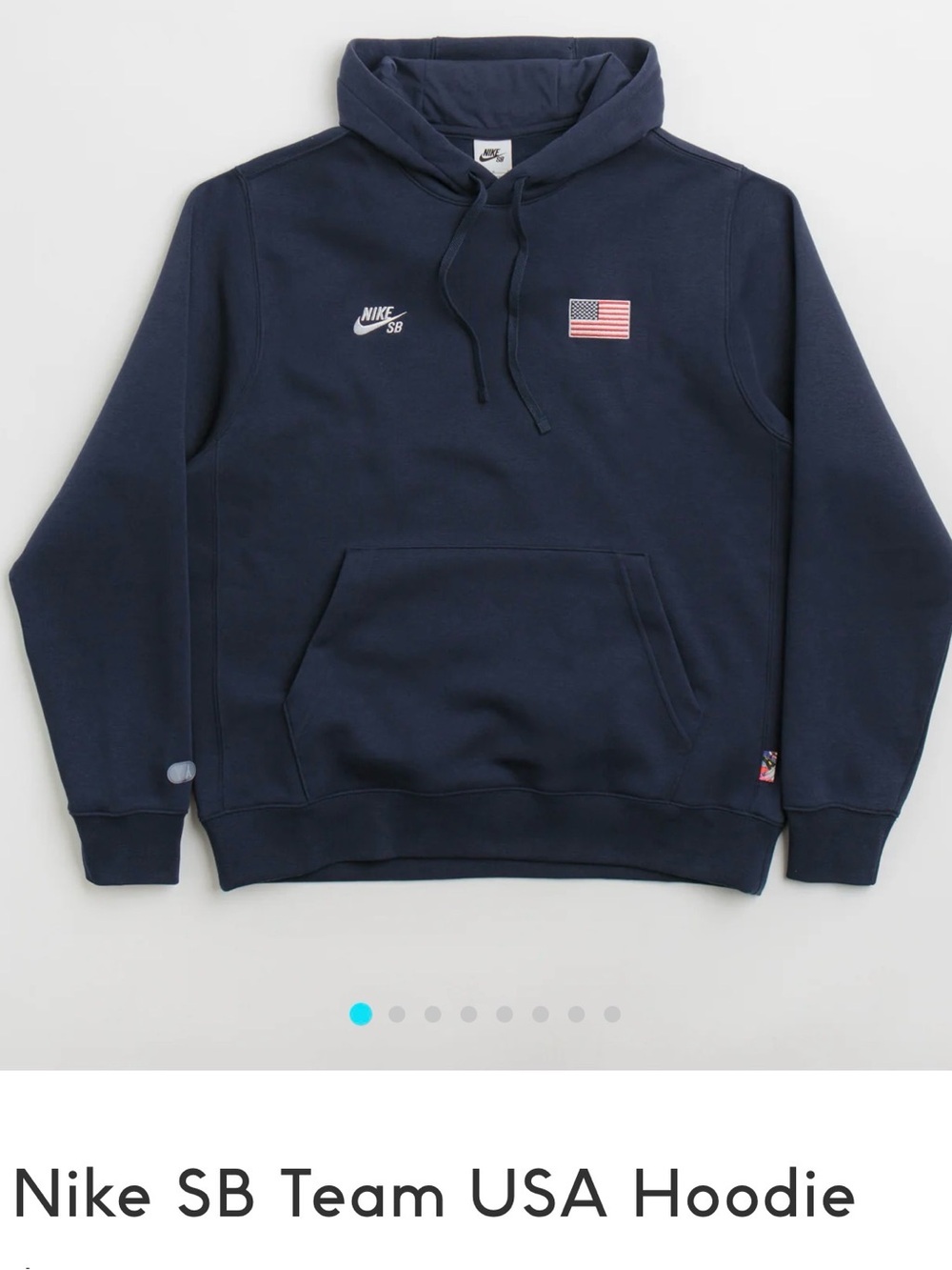 Nike Navy Pullover Hoodie with USA Flag Patch
